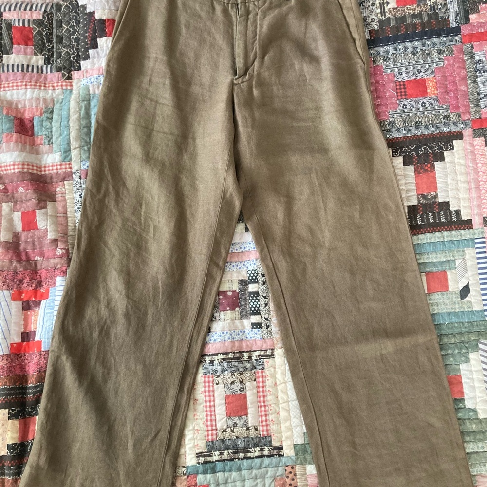 Banana Republic Light Brown Linen Dawson Pant, Vintage Y2K